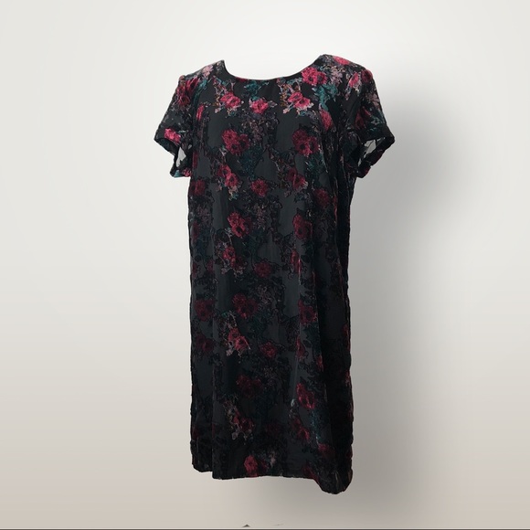 🖤🥀 VTG Floral Burnout Velvet Dress - Picture 2 of 4